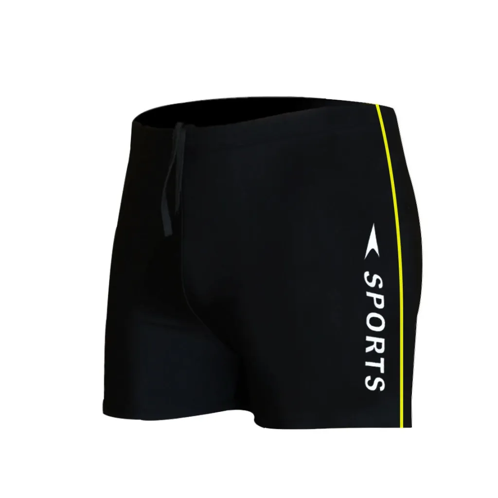 Anti-embarrassment Boxers Swimsuit Plus Size Hot Spring Swimming Trunks - Yellow