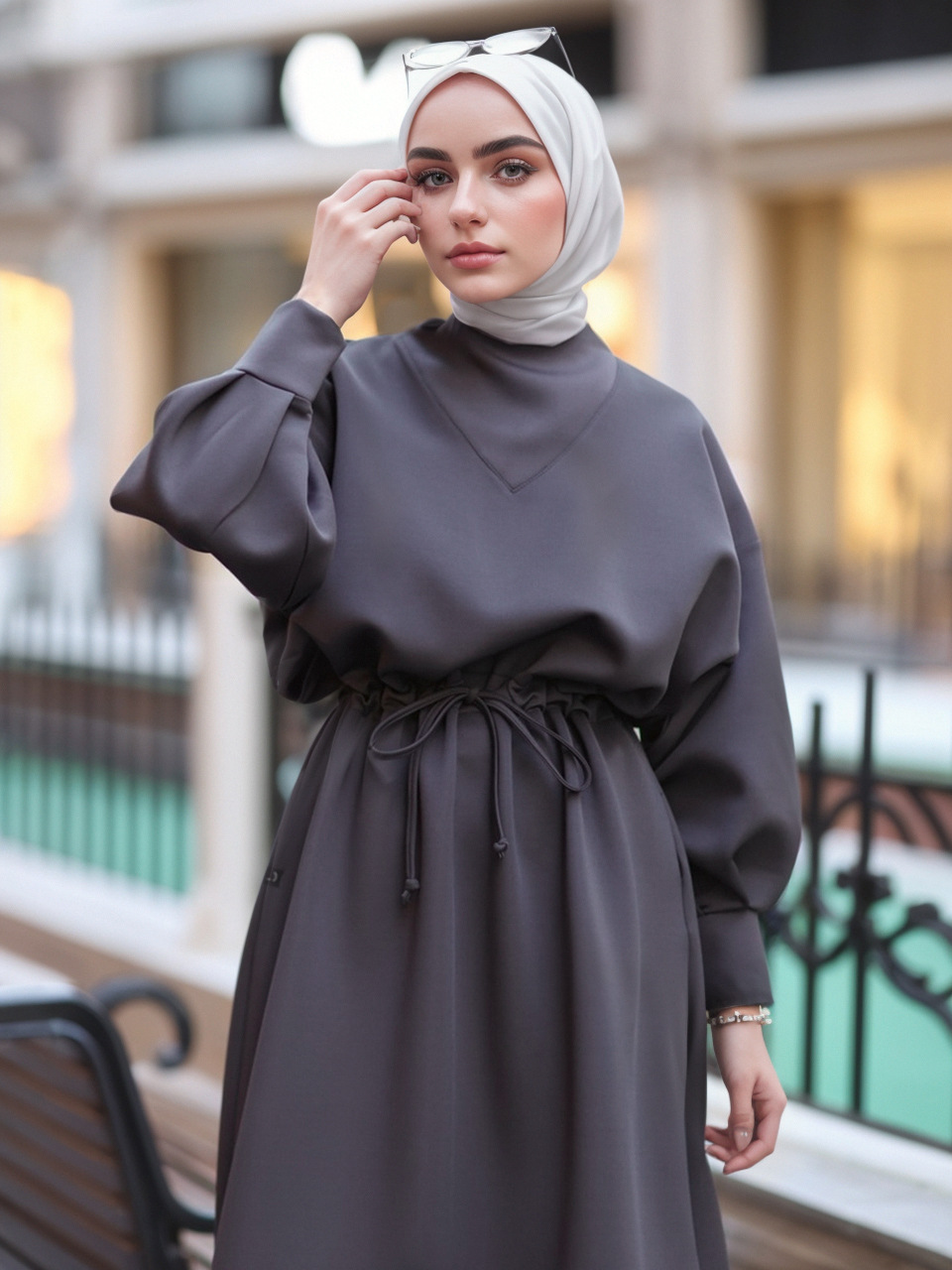 Women's Fashion Solid Color Long Sleeve Dress