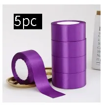 Gift Packaging Bow Accessories Polyster Ribbon - Dark Purple 5Pc