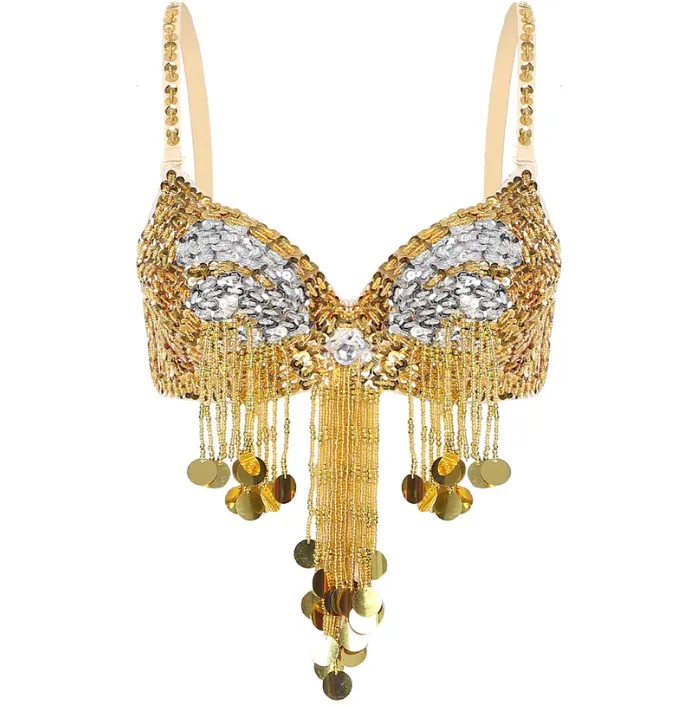 Belly Dance Bra Costume Dancing Dress - Gold