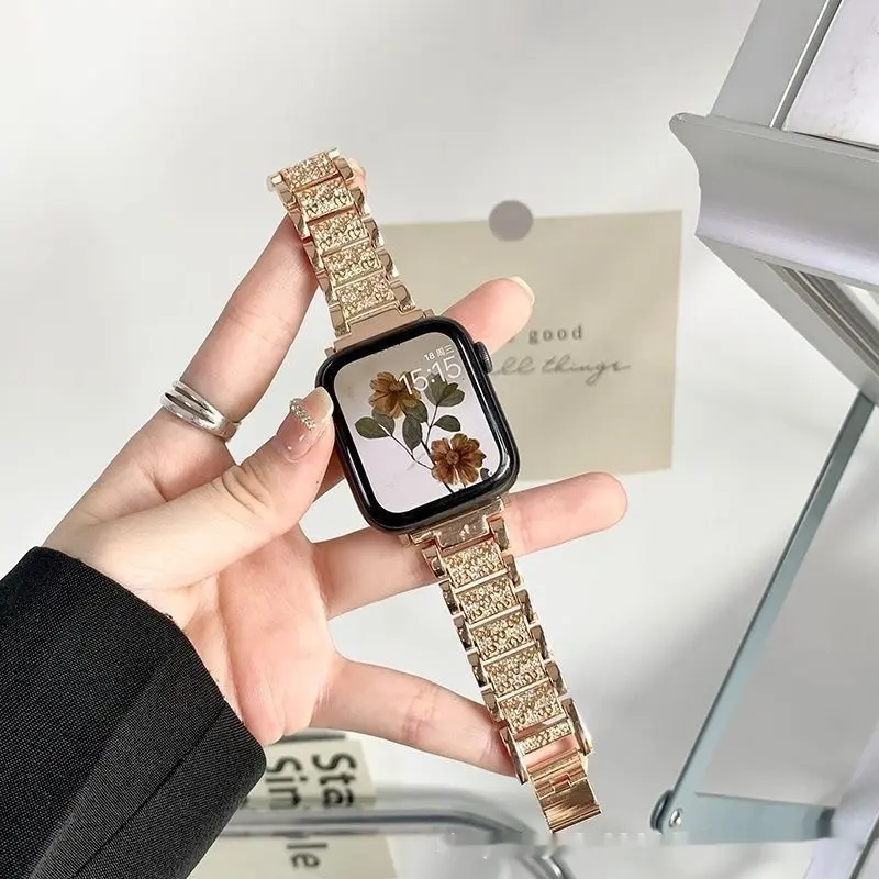 Smart Watch Band Three-bead Diamond Fashion Strap