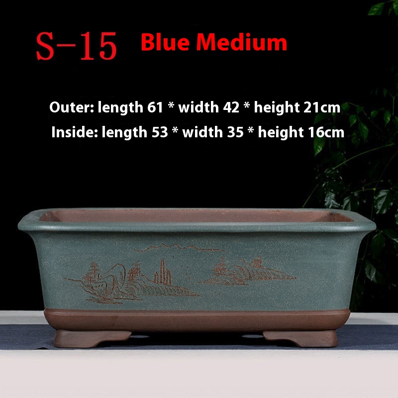 Rectangular Non-porous Rockery With Holes Bonsai