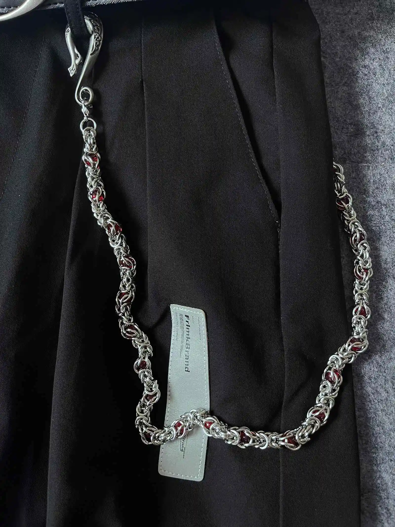 Metal Phants Zipper Accessories Men's Snake Bone Retro Waist Chain