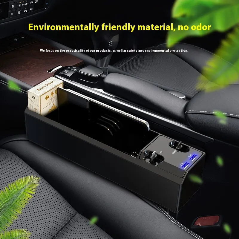 Car Charger Multi-function Storage Box with Dual USB Box
