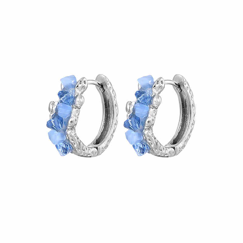 Light Luxury Minority Zircon Blue 925 Sterling Silver Earrings For Women