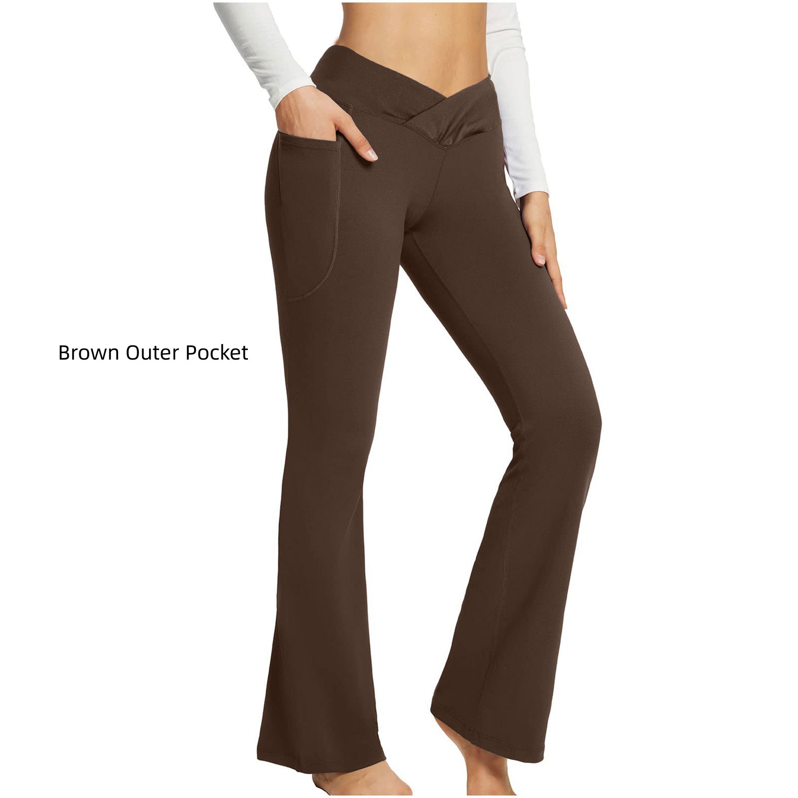 High Waist Slim Fit Wide Leg Yoga Pants Women - Picture 9 of 16