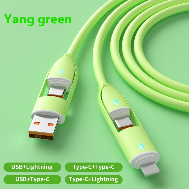4-in-1 Silicone Fast Charging Data Cable Multi-Connector USB for Mobile Phones - 第 17/19 張圖片