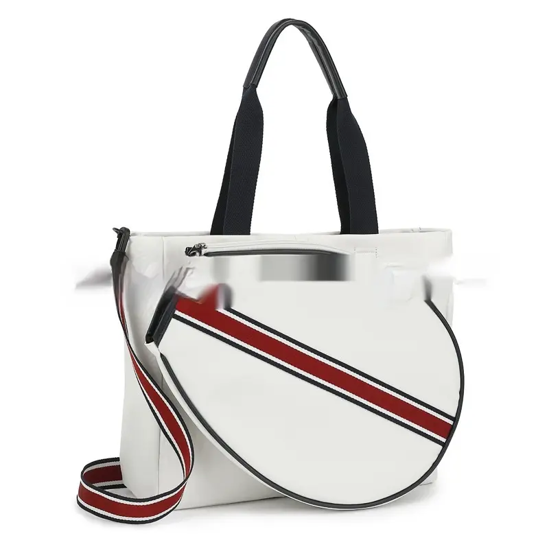 Canvas Striped Fashion Women's Sports Beach Portable Crossbody Tennis Racket Bag