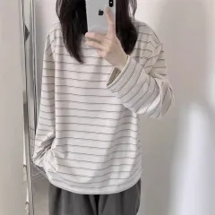 Striped Long-sleeved T-shirt For Women - Stripes-S - View 1
