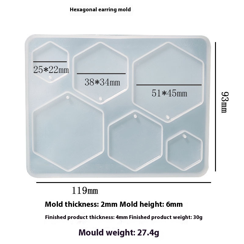 Hexagonal earring mold
