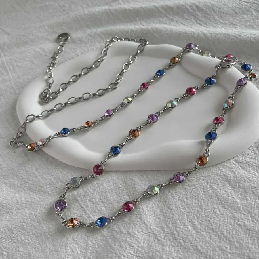 Decorative Dress Versatile Summer Colorful Rhinestone Waist Chain