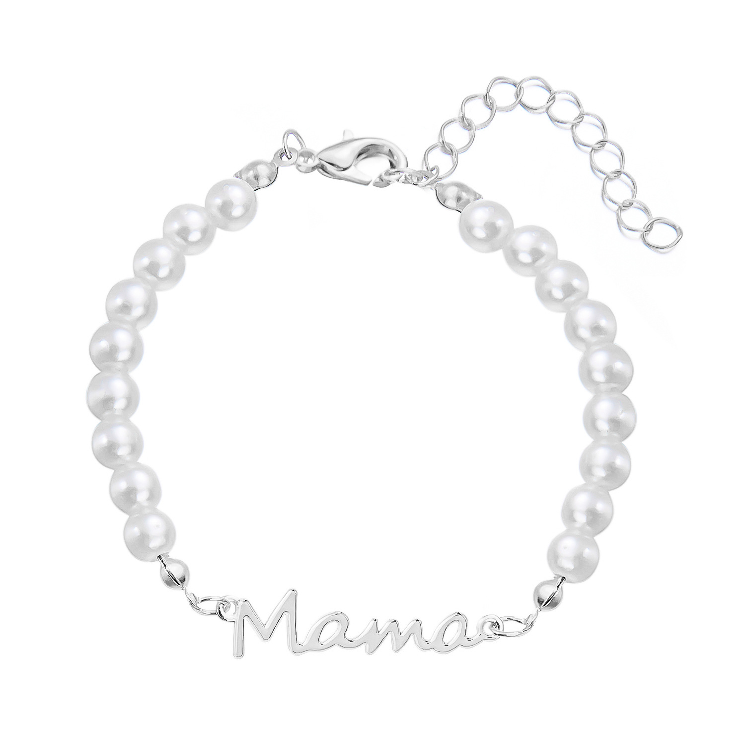 Fashion Mother's Day Letter Mama Pearl Necklace Bracelet Set