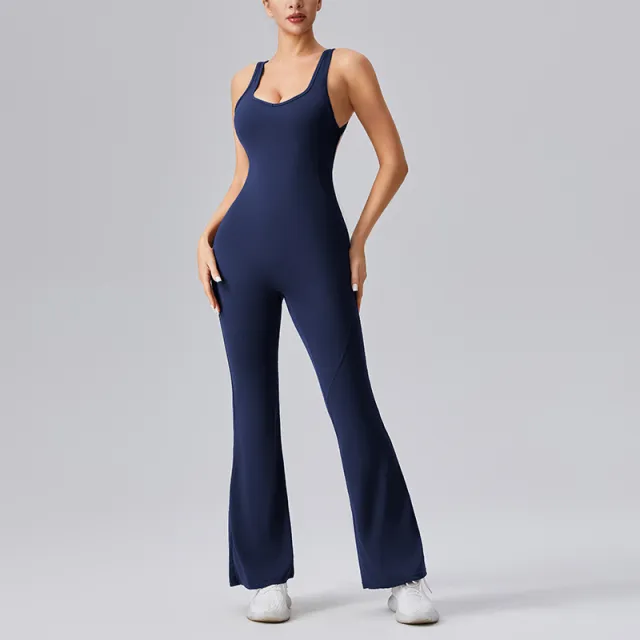 European And American Backless Sleeveless Jumpsuit Women Navy Blue - Shop at LoveMi