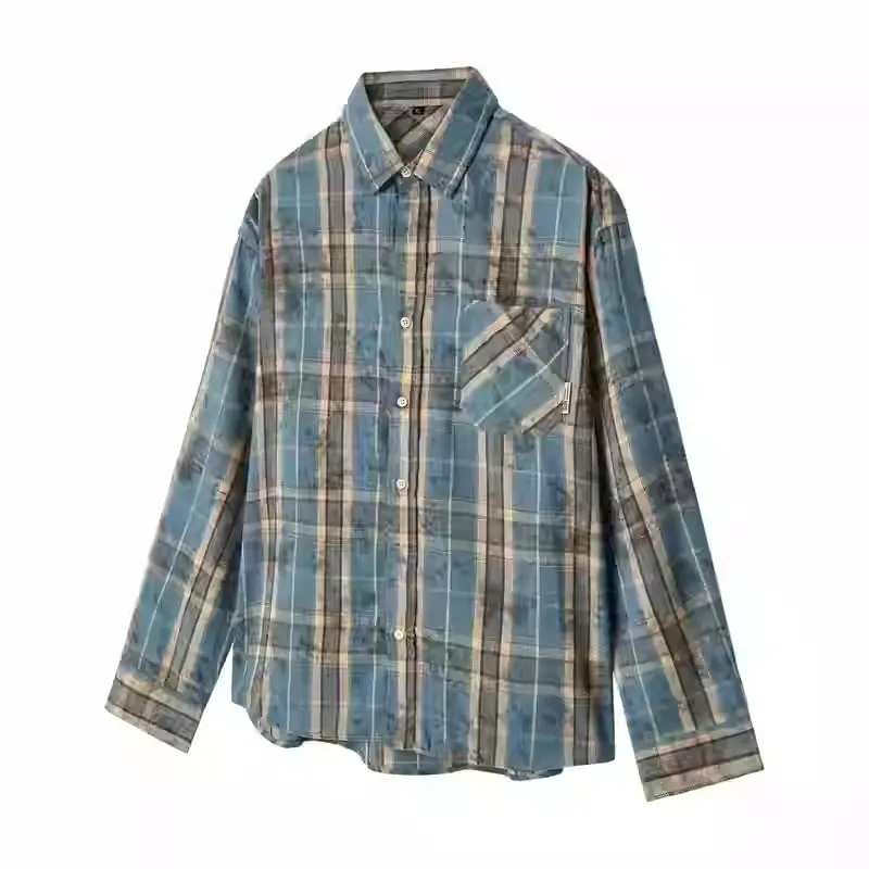 Plaid Shirt For Women Spring And Autumn - Blue