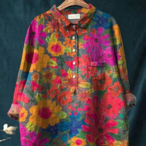 Women's Loose Printed Crew Neck Casual T-shirt