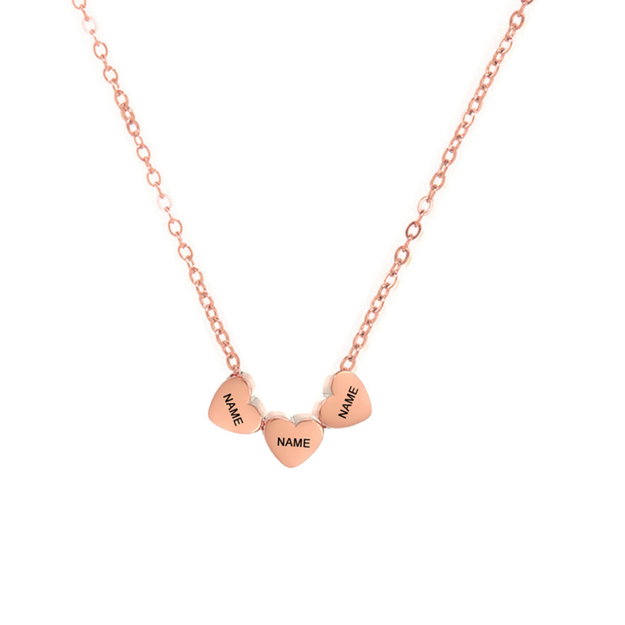Engraved Stainless Steel Necklace Heart-shaped Pendant