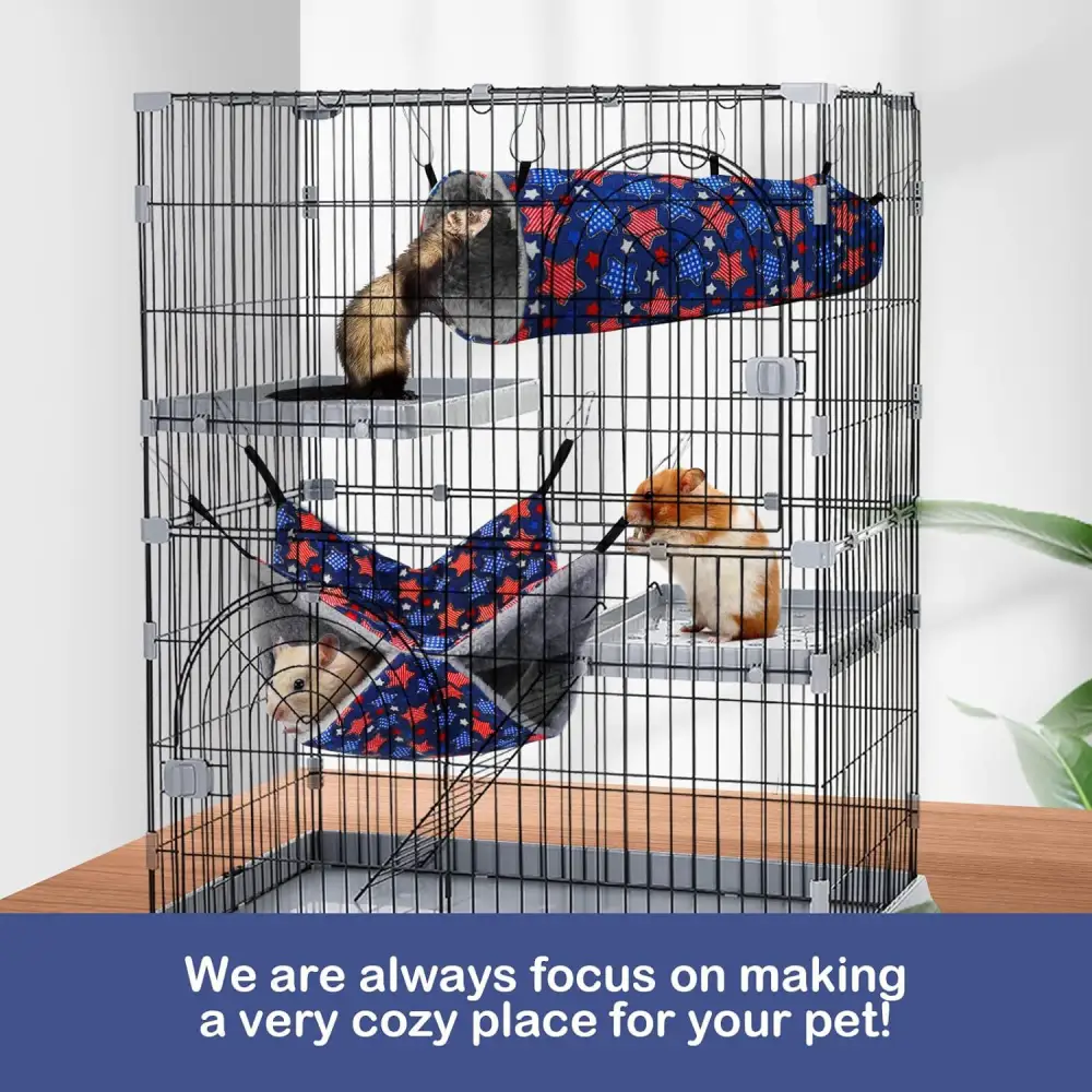 Ferret Small Pet Hammock Set Hanging and Tubular Tunnel