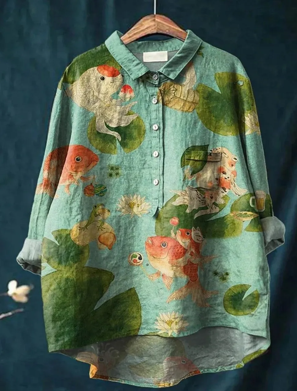 European And American Long Sleeve Shirt 5 Button Cardigan Hawaiian Style Shirt - Acs19-Xl