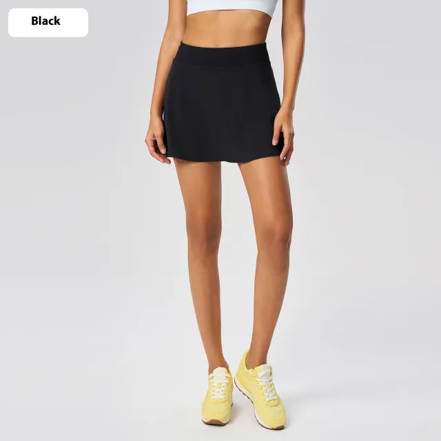 Sports Skirt Cover Thin Band Lining Tennis Skirt Black - Shop at LoveMi