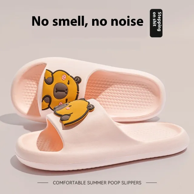 Cute Cartoon Dog Slippers Non slip Floor Bathroom Slipper Summer Women's House Shoes Pink - Shop at LoveMi