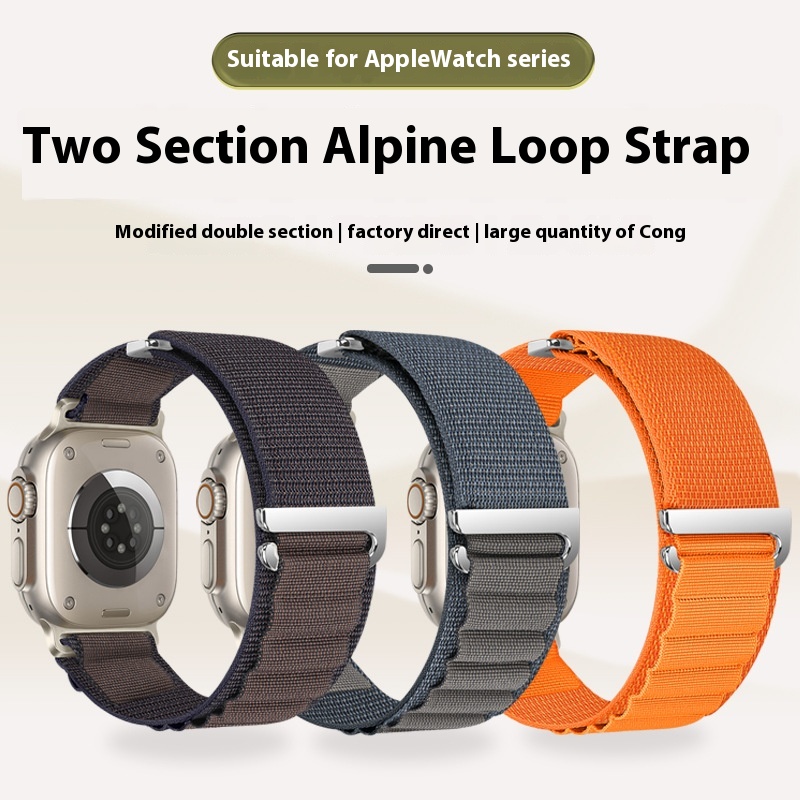 Watch Strap With Two Sections Of High Mountain Nylon Loop Strap