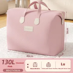 Moving Packing Luggage Quilt Storage Bag - 130L Lotus Root Pink - View 1