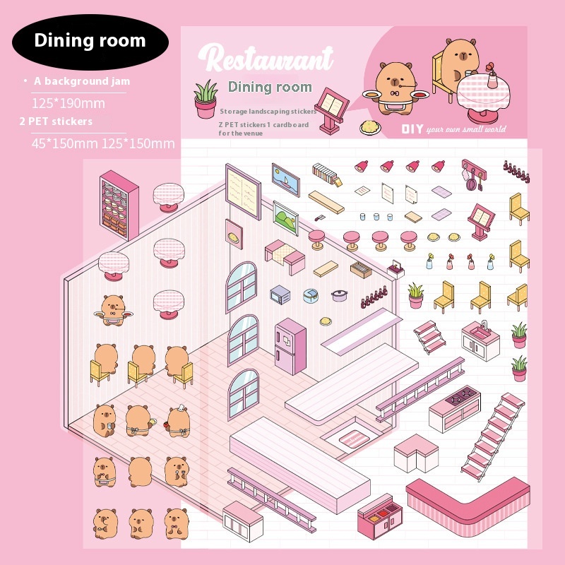 Capabala Cut-free Landscaping Hand Account Three-dimensional Stickers