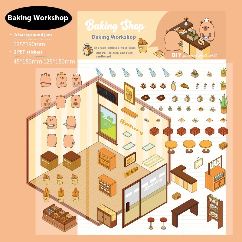 Capabala Cut-free Landscaping Hand Account Three-dimensional Stickers - Image 10