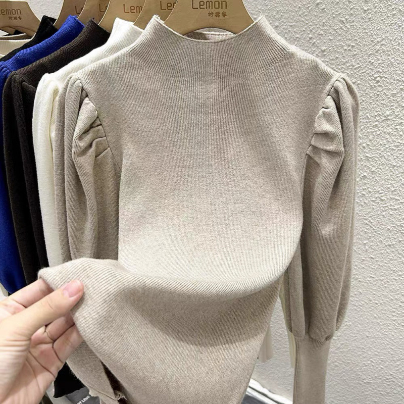 Lantern Sweater High-grade Half Turtleneck
