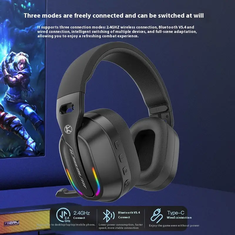 ANC Three-mode Low Latency 2.4g Wireless Headset Bluetooth Headset