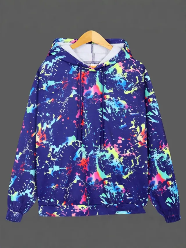 Women's Color Printing Hooded Sweatshirt Hcn662 M - Shop at LoveMi