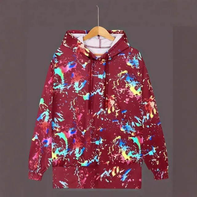 Women's Color Printing Hooded Sweatshirt Hcn663 3Xl - Shop at LoveMi