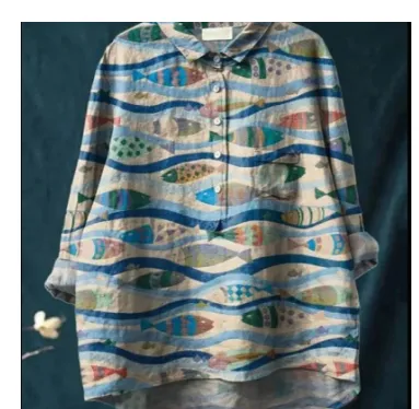 Summer New Loose Casual Single-breasted Women's Shirt Top - 13Style - View 1