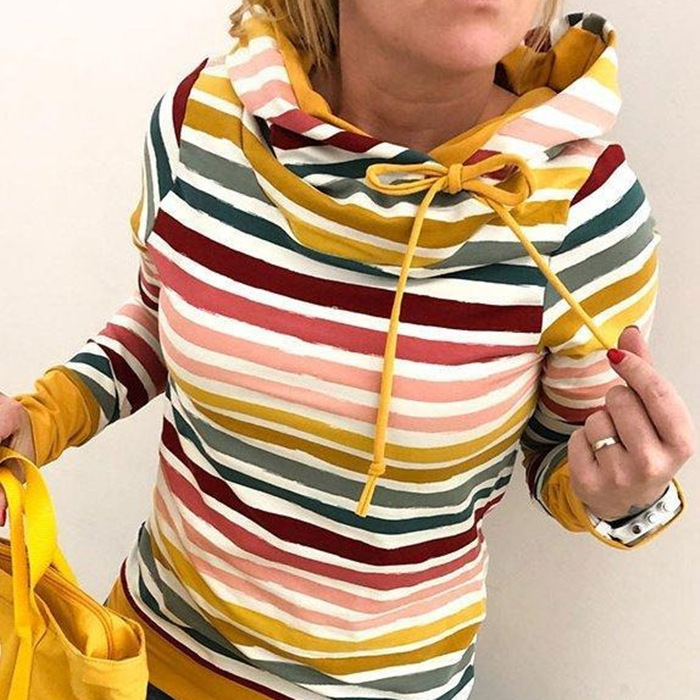 Women's Casual Printed Long-Sleeved Sweater