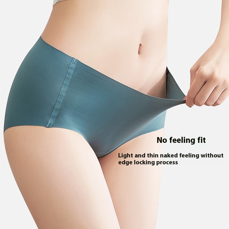 Seamless Underwear Women's Ice Silk Low Mid Waist One Piece