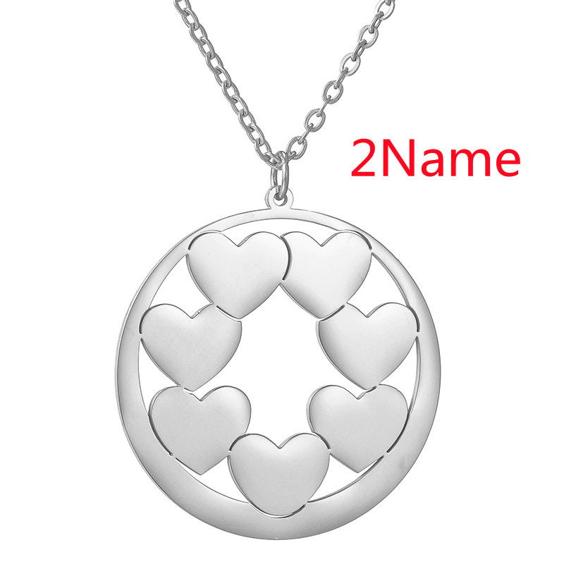 Hollow Heart Round Card Carved Pendant