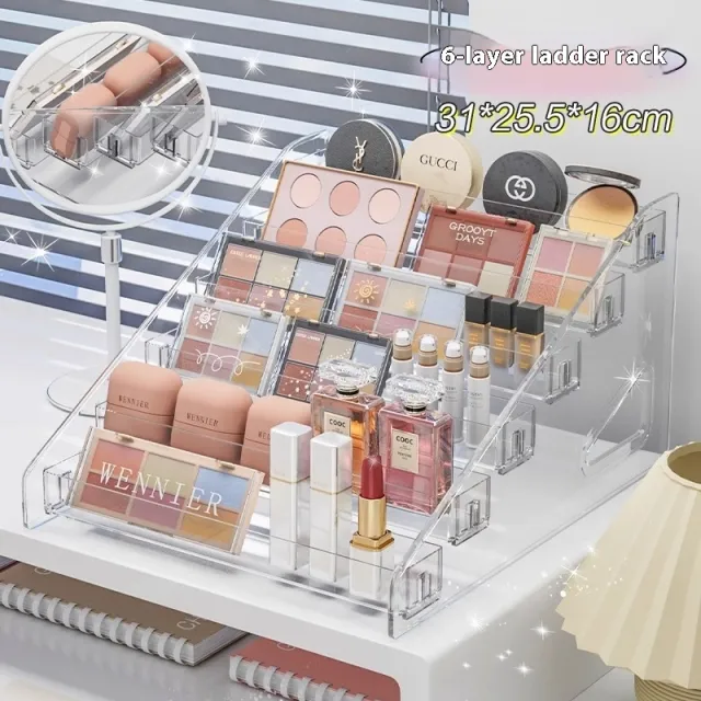 Plastic Transparent Cosmetics Storage Box Upgrade 6Layer - Shop at LoveMi