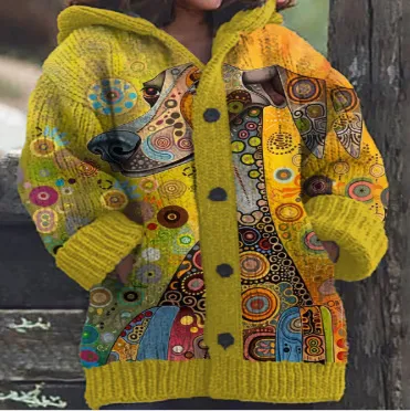 Ladies Hooded Mid length Sweater Coat Jlwttcfs611 - Shop at LoveMi