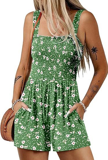 Womens Strappy Loose Dungarees Shorts Summer Romper Beach Jumpsuit Playsuit Size - Imagen 8 de 51