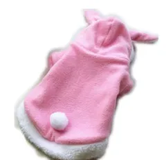 Pet Cat Clothes Mascotas Costume Clothes For Pet Hoodies Cute Rabbit Cat Clothing Puppy Fleece Warm Pet Cat Jacket - Pink - View 1