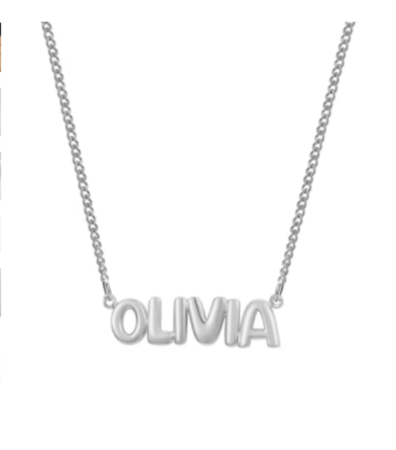 Personalized 3D Bubble Name Necklace
