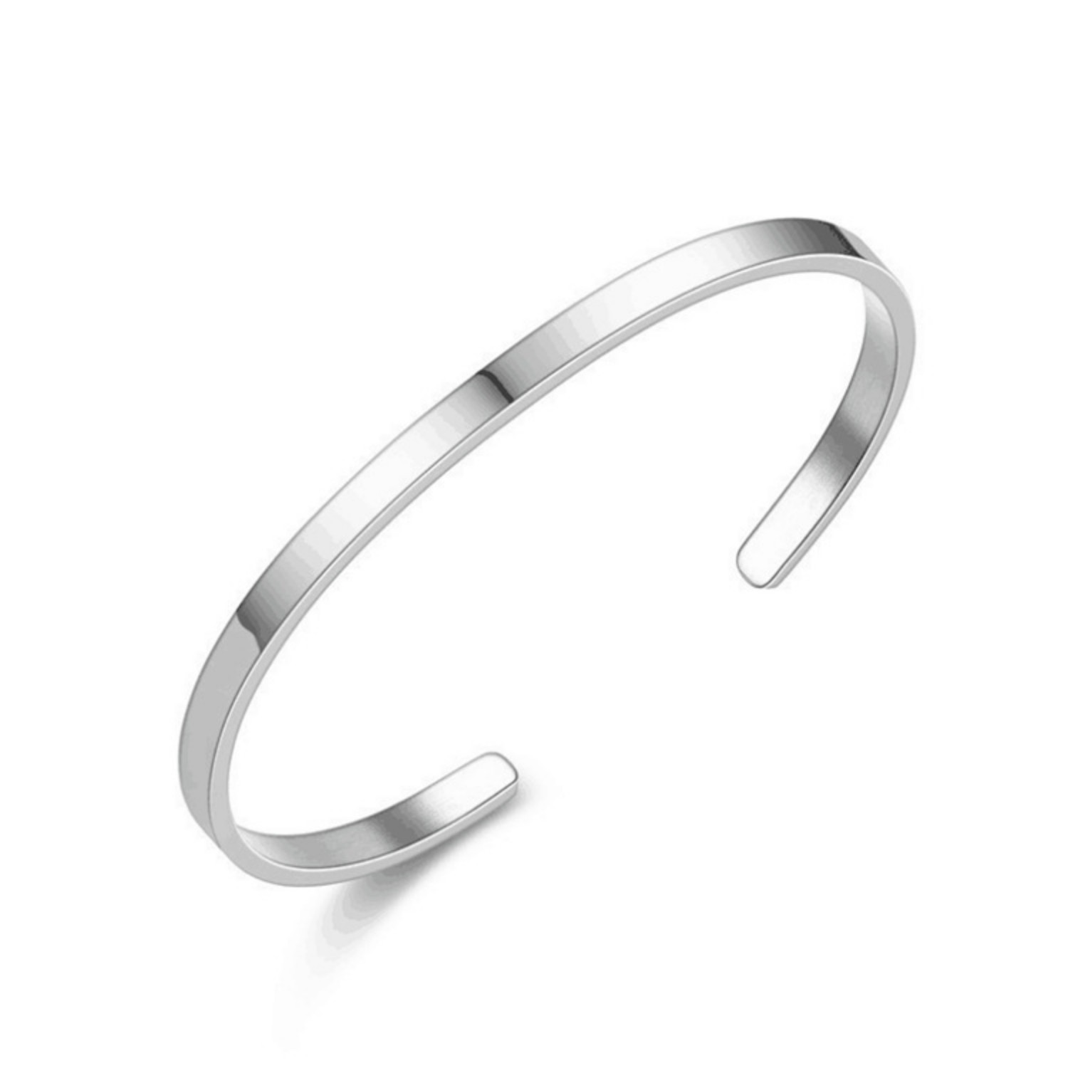 Open Titanium Steel Glossy C- Shaped Bracelet