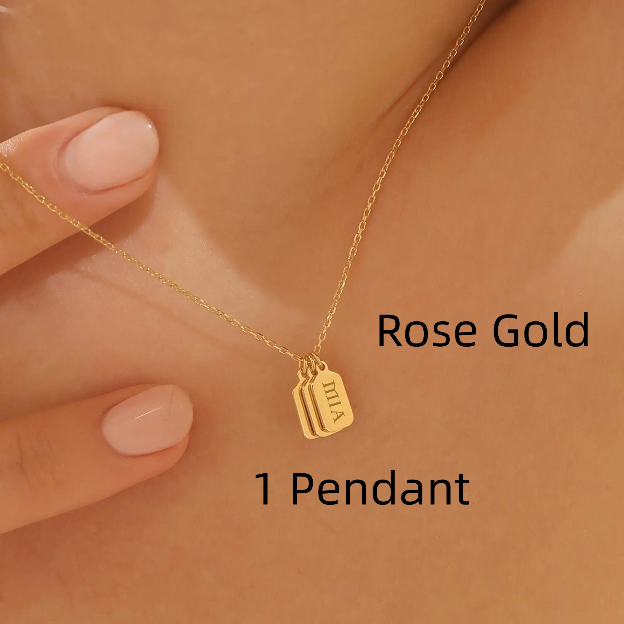 Minimalist Carved Name Pendant Necklace