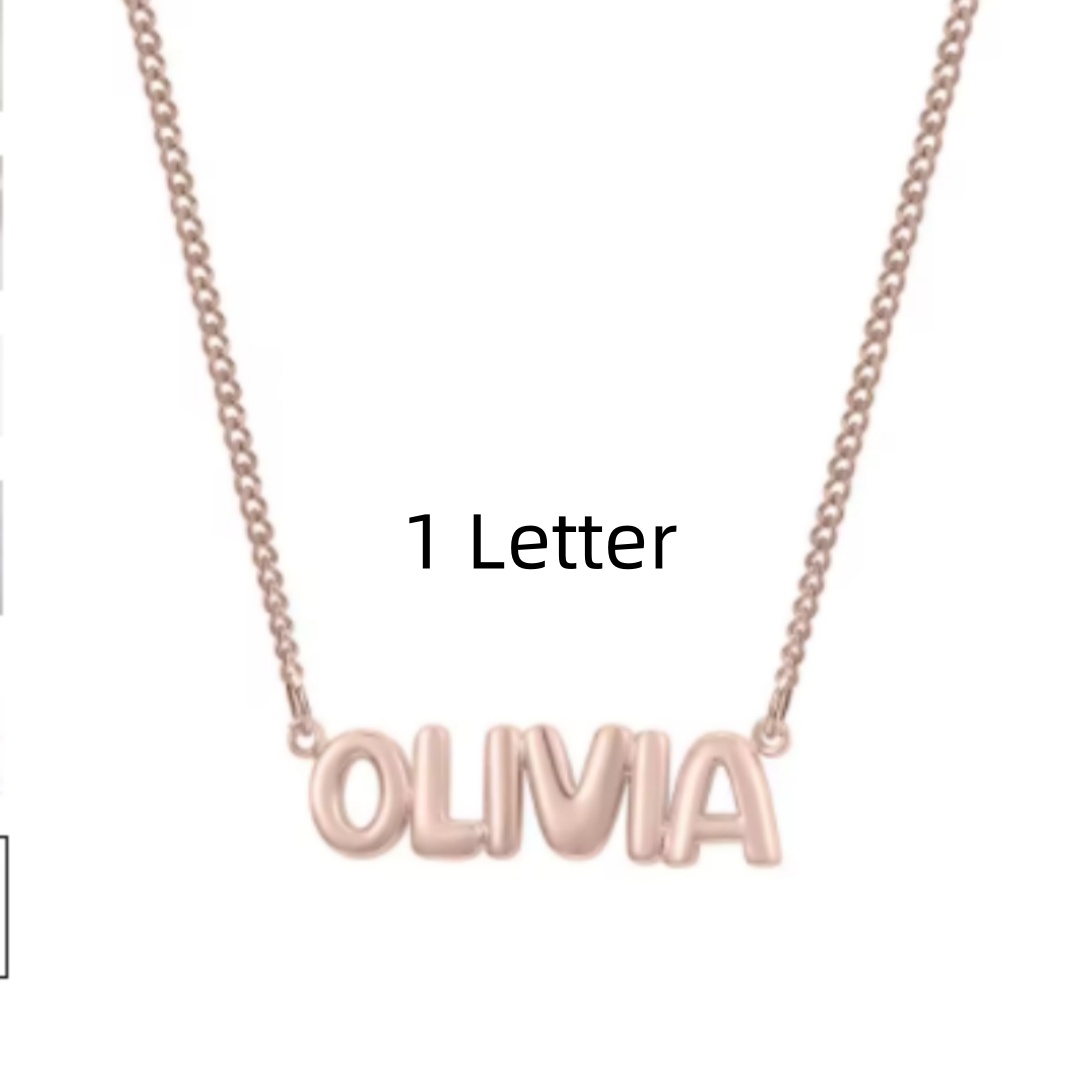 Personalized 3D Bubble Name Necklace