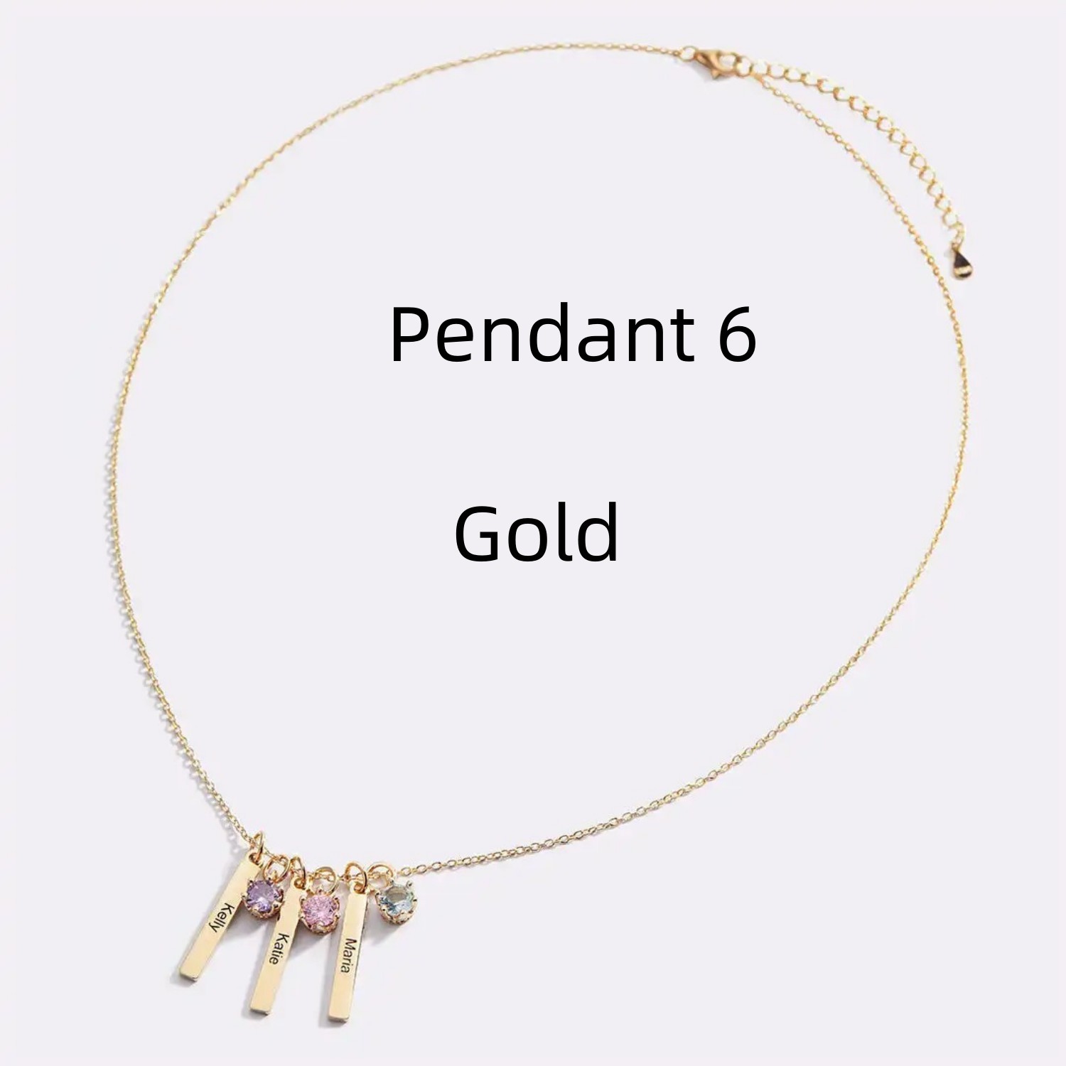 Personalized Mini Bar Birthday Stone Necklace