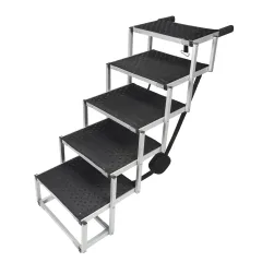 Pet Aluminum 6-step Portable Foldable Dog Ladder - Black - View 1