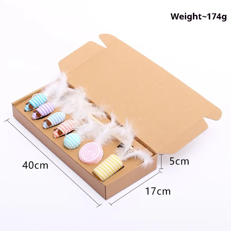 Pet Supplies Mouse Cat Toy Gift Set - Color Matching 7Pcs Set