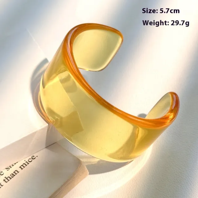 Resin Open Transparent Geometric Brown Bracelet For Women Broken Ring - Shop at LoveMi