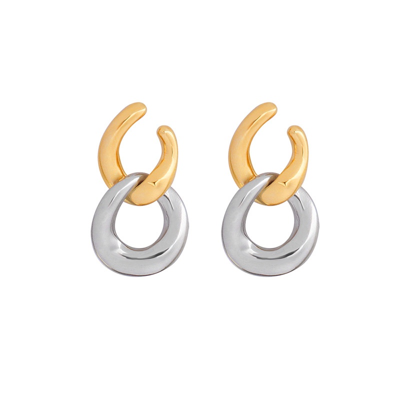 Detachable Titanium Steel Ear Studs Earrings Plated With 18 Real Gold
