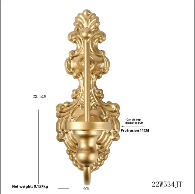 Nordic Wall Hanging Candlestick Vintage Wall Decoration Ornaments 534 Gold 6 Cmx8.5X24.5 - Shop at LoveMi